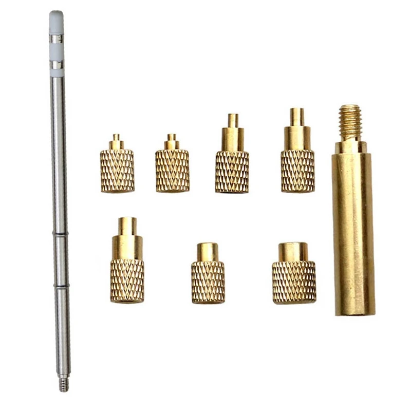 Y51A-Heat Insert Nut Iron Tip T12 Soldering Iron Tip Insert Internal Thread Tip M2-M8 Brass Hot Nut Insertion Kit