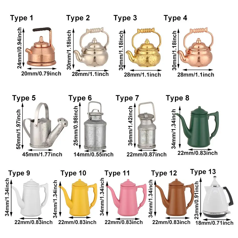 1:12 scala cucina giocattolo accessori per bambole casa delle bambole mobili teiera in miniatura bollitore per casa delle bambole Mini annaffiatoio
