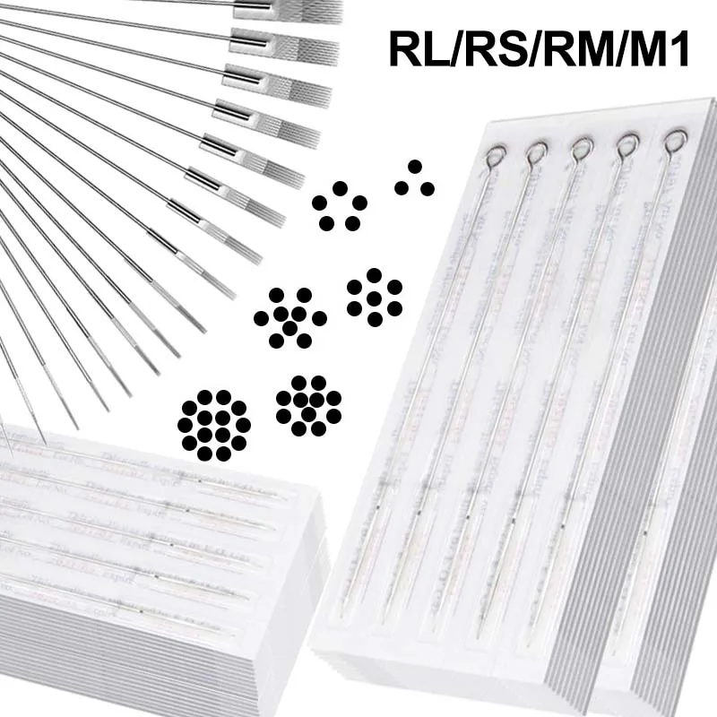 100/50/10/5PCS Sterilize Tattoo Needles 1/3/5/7/9/11/13/14/15 RL RS RM M1 Tattoo Needle Tattoo Permanent Makeup Machine Supplies