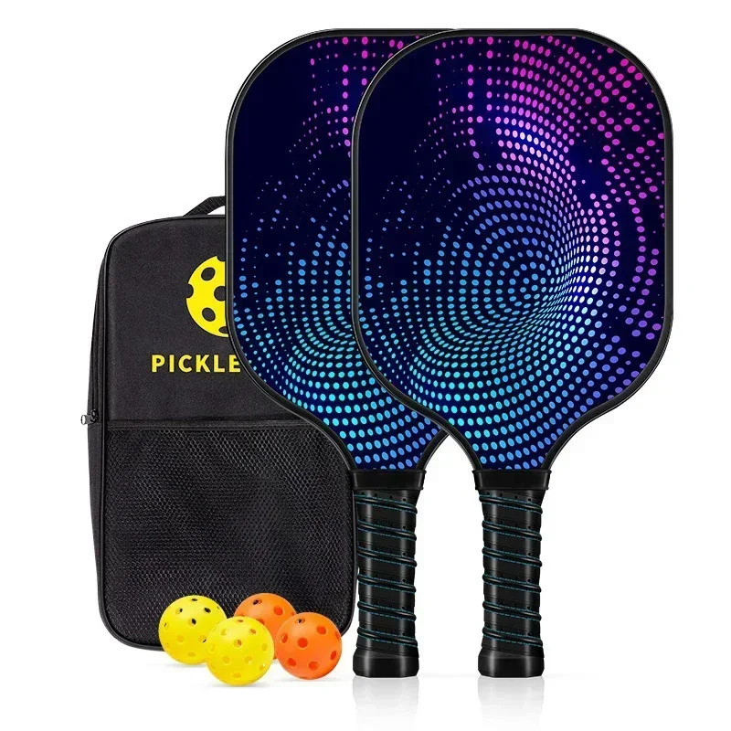 

New Glass Fibre Pickball Tennis Rackets Honeycomb Core PVC Edge Protection Strip Pore PU Soft Grip UV True Color Printing