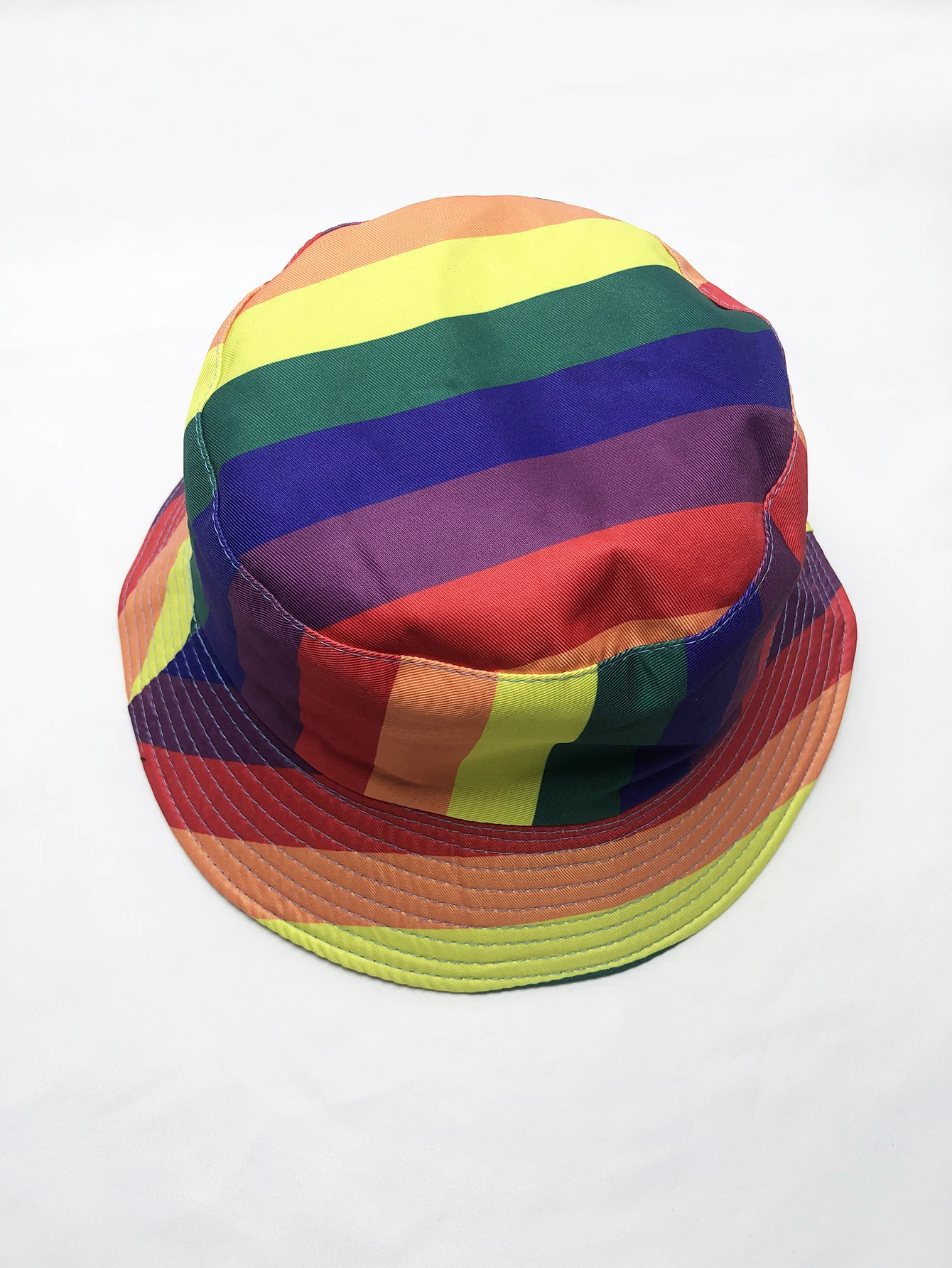 Rainbow striped fisherman hat, outdoor sun shading and sun protection bucket hat, versatile, new