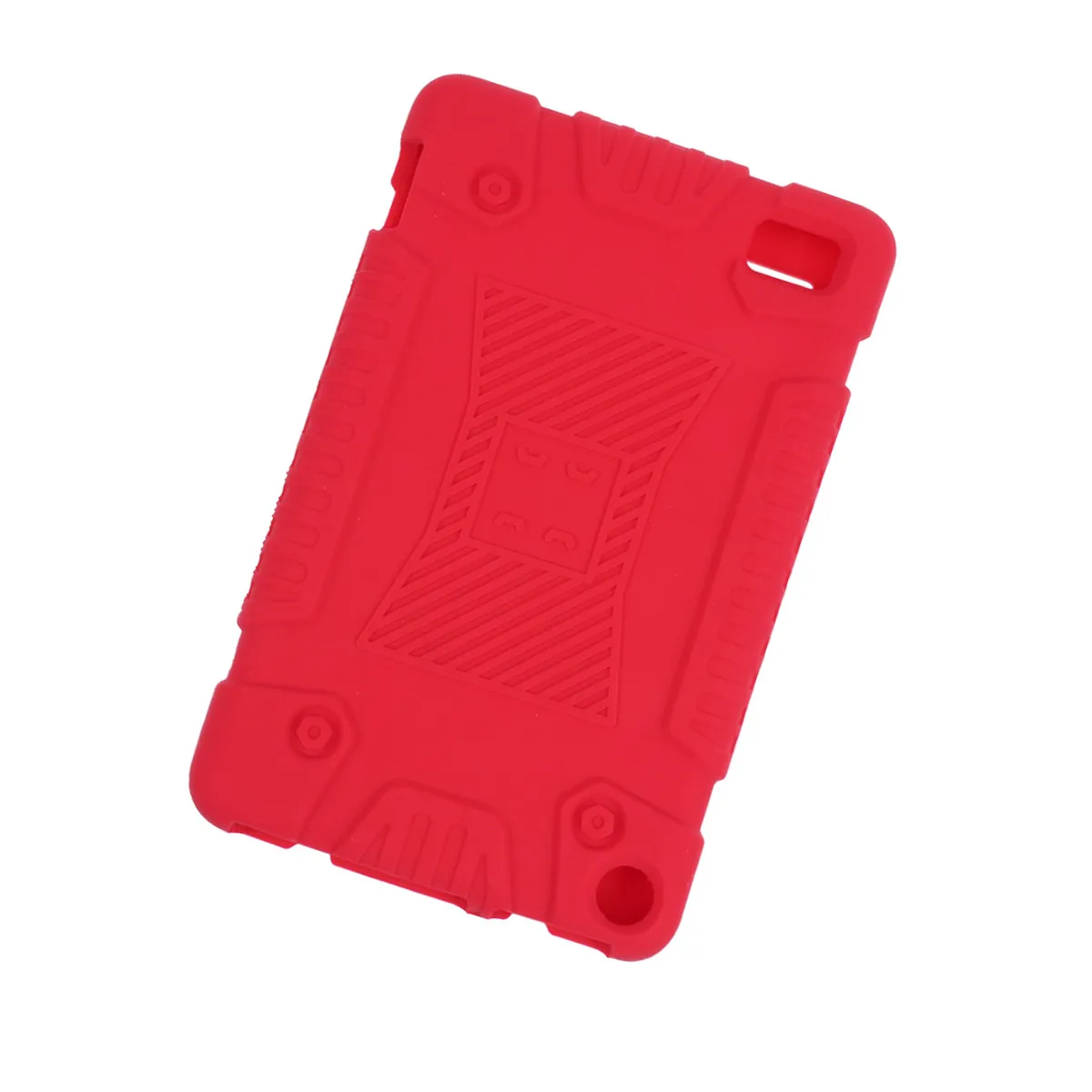 Red Silicone Shockproof Hybrid Hard Case Cover for E-Book Tablet Precision Fit Full Port Button Access Stand Holder Back Frame