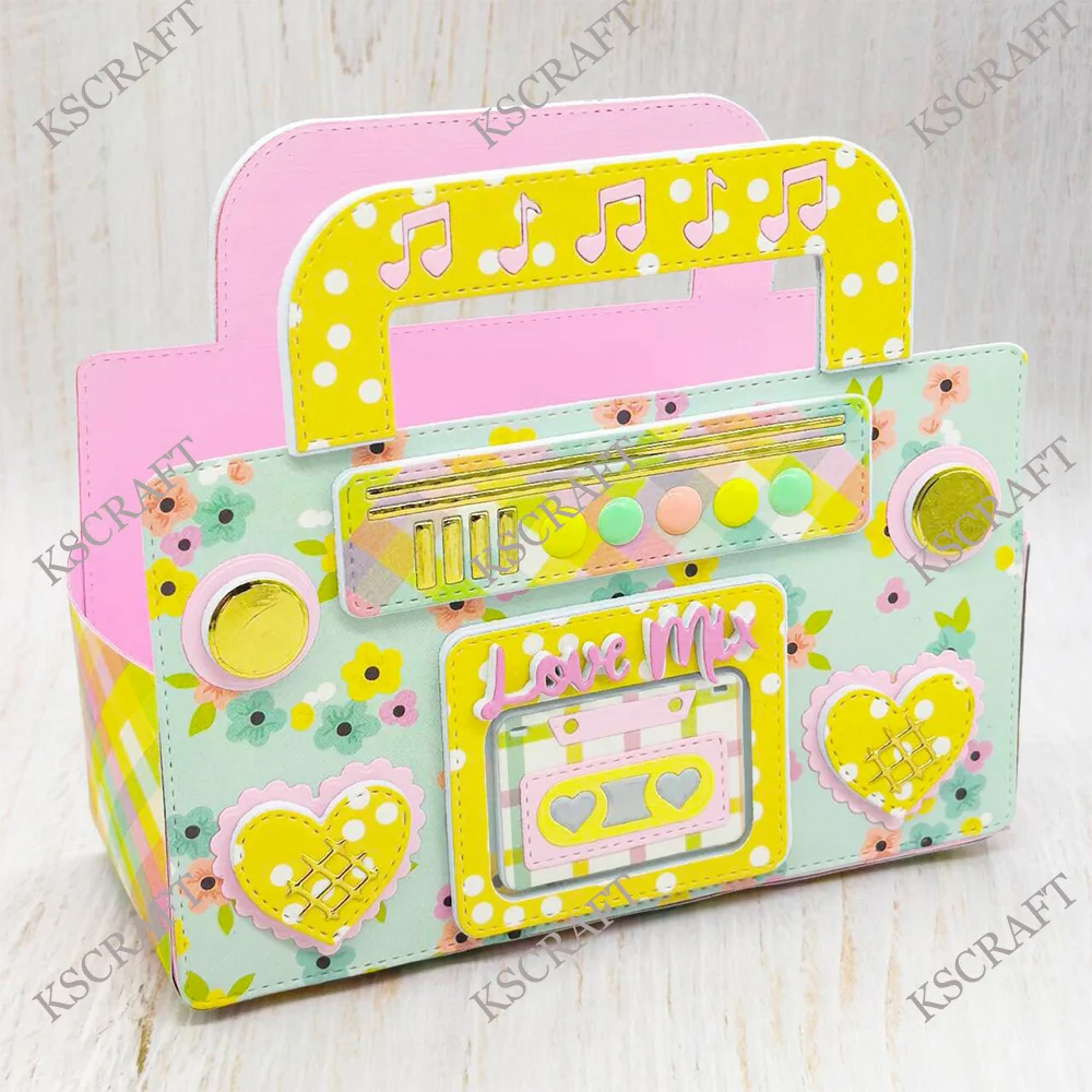 KSCRAFT Boombox Purse Cutting Dies Stencils for DIY Scrapbooking Decorative Embossing DIY Paper Cards