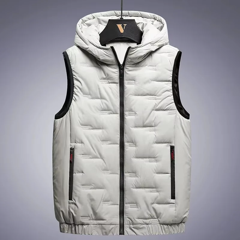 

Men's Fall Winter Casual Trendy Sleeveless Stand Collar Warm Zipper Placket Vest Coat Down Vest Outwear Men's Iinsulated Vest