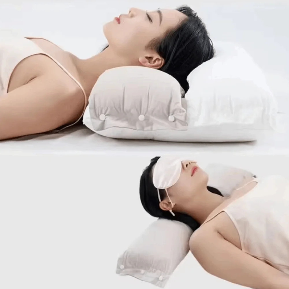 Ergonomic 3-in-1 Sleeping Pillow Detachable Soft Cervical Traction Pillow Lightweight Rectangular Neck Protection Pillow Bedroom