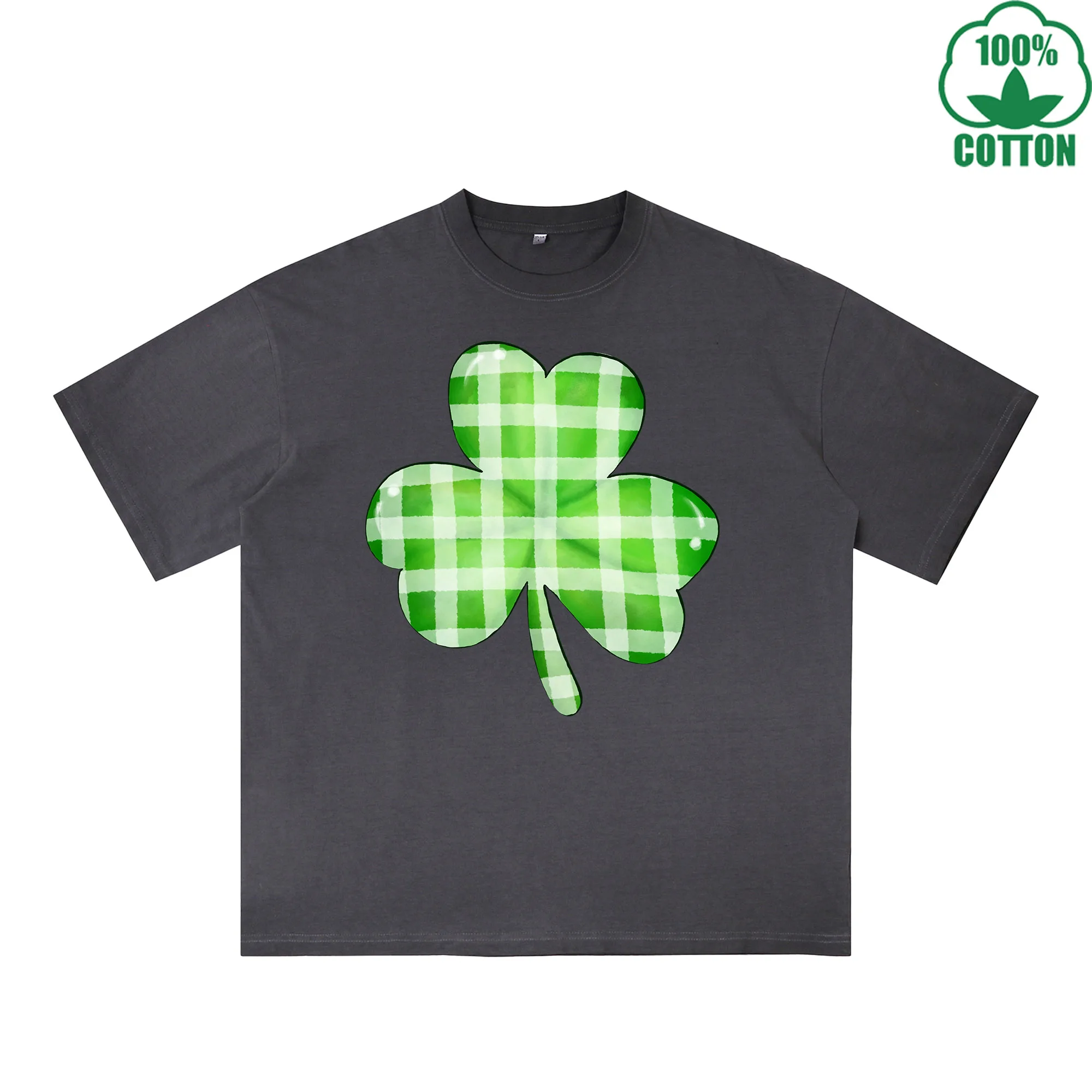 

Футболка с принтом ко Дню Святого Патрика, 230 г, разноцветная, свободного кроя, модная, 100% хлопок, с коротким рукавом