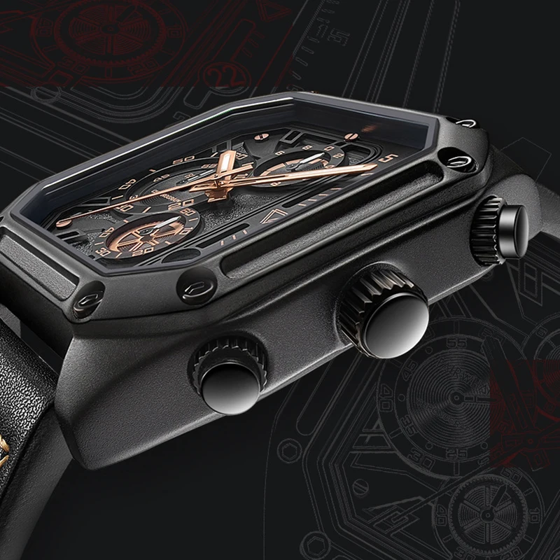 Modne zegarki męski Top markowy Fairwhale luksusowy automatyczny zegar z datą męski skórzany pasek kwarcowy zegarek na rękę Reloj Dropshipping