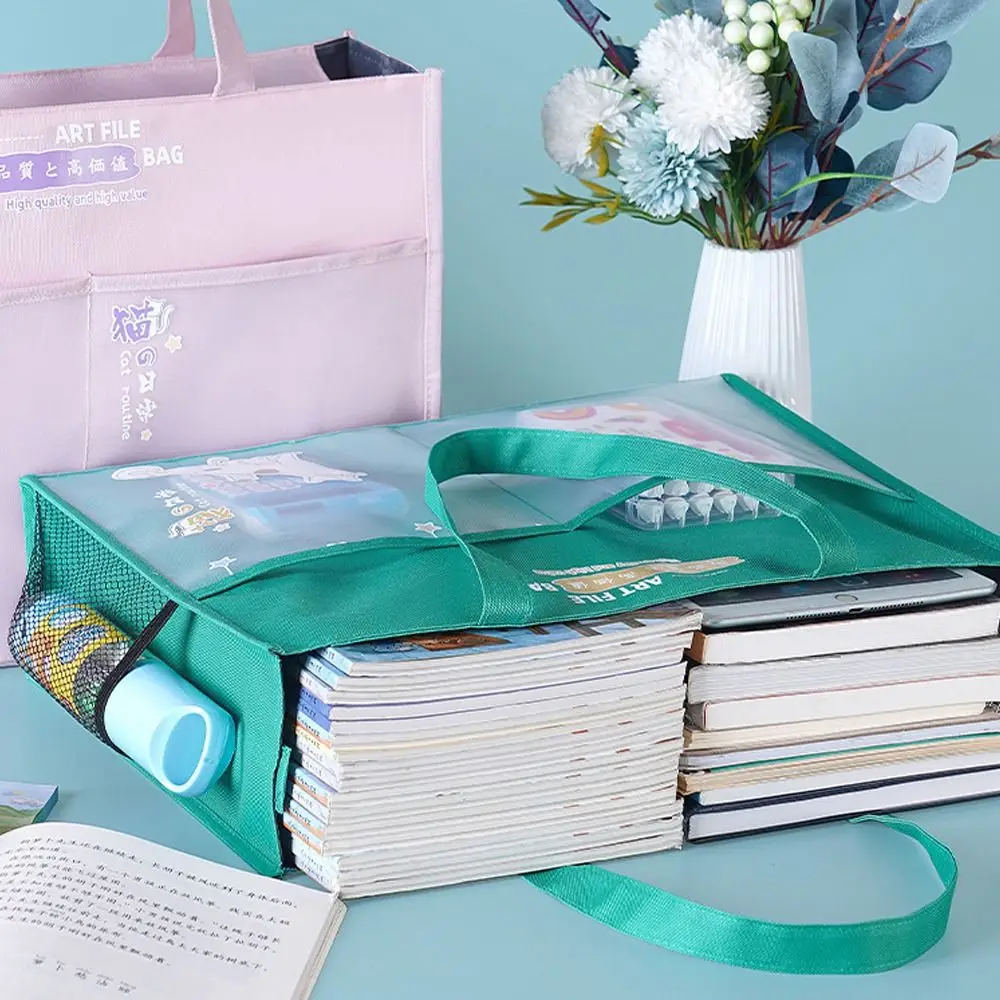 New A3 Document Bag Multifunctional Large-capacity Zipper Pouch Bag Portable with Handle File Organizer Office Student Supplies