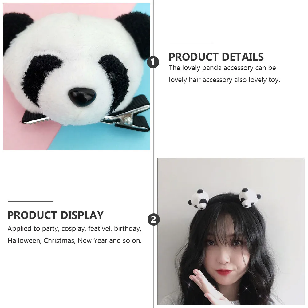 

Набор из 4 украшений для волос в стиле панды: повязка на голову, заколка, резинка для волос. Идеально подходит для праздничных костюмированных вечеринок. Забавный аксессуар. Повязка на голову с пандой.