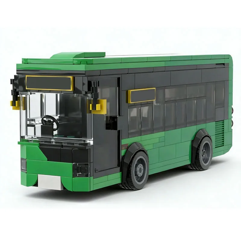 MOC-252204 Building Block City Service Bus Single-Level Bus Model 296 Pieces Birthday Toy Christmas New Year Gift Ornament
