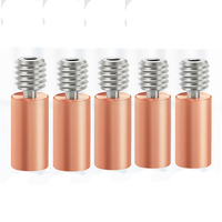 5PCS Updated Heat Break For FLSUN V400 3D Printer Throat Tube Thread Hotend Part Nozzle 1.75mm Copper Titanium Alloy Extruder