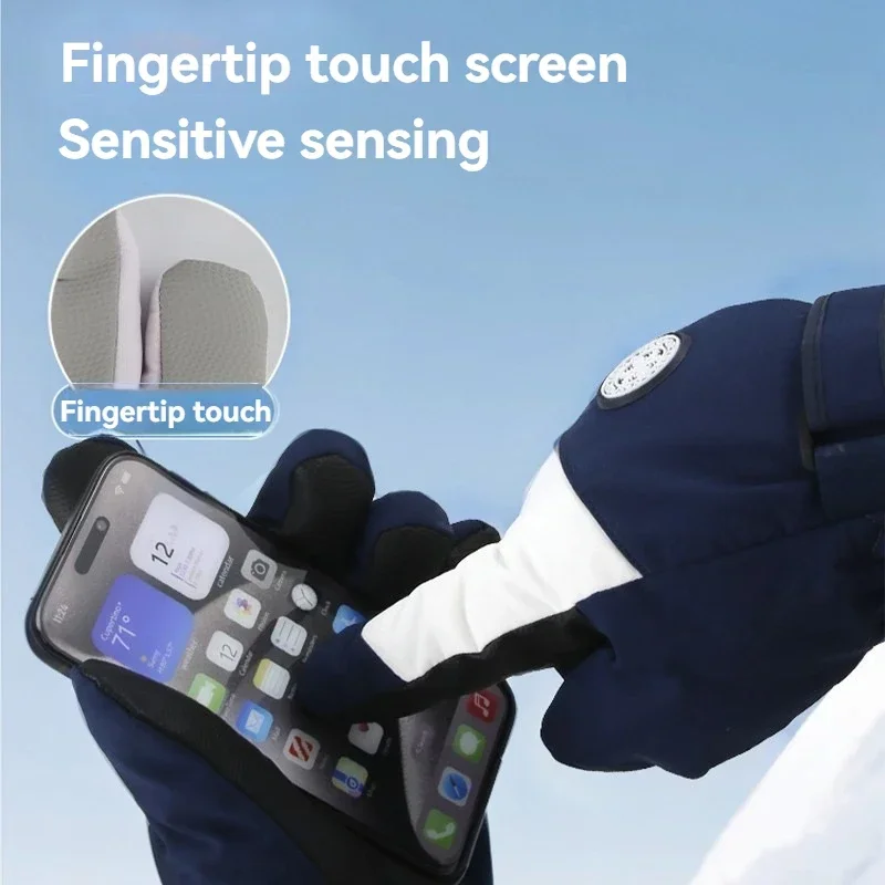 تصميم عصري الشتاء على الجليد قفازات التزلج عدم الانزلاق شاشة تعمل باللمس مقاوم للماء دراجة نارية الدراجات الصوف قفازات ركوب الخيل الدافئة