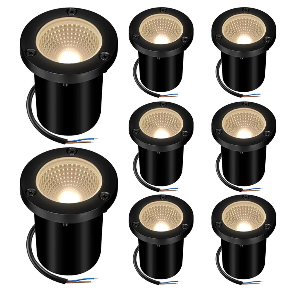 10W Underground Lamp LED In Ground Light IP65 Waterproof Landscape Lighting Spotlight for Path Tree Deck Garden Outdoor 8pack