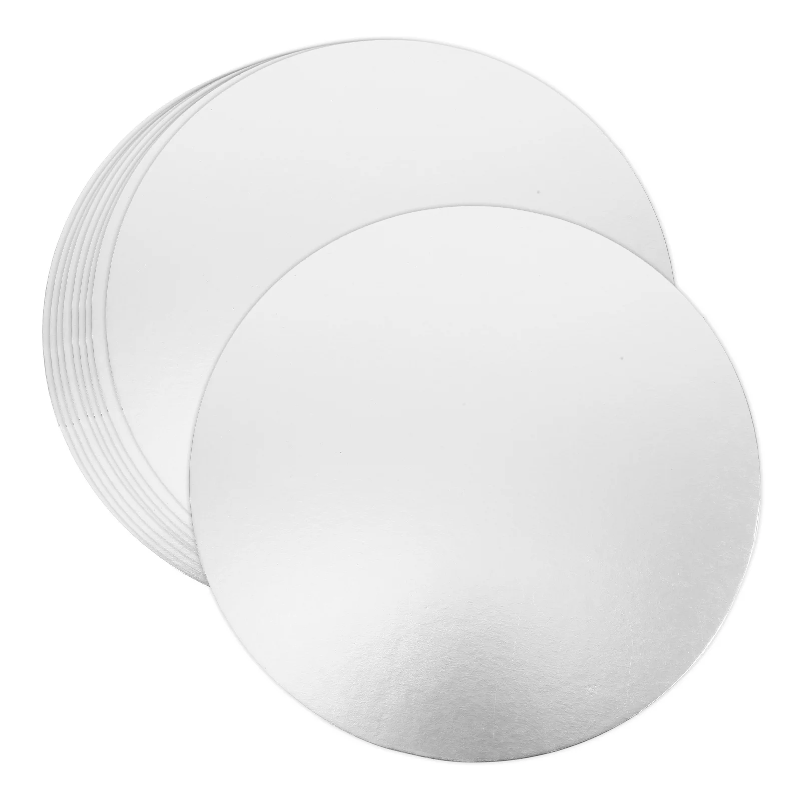 

10 Pcs Cake Box Paper Pad 8 Inch Silver Round Base 25x25cm Dessert Tray Plates Cupcake Display Holder Food Snack Serving Board