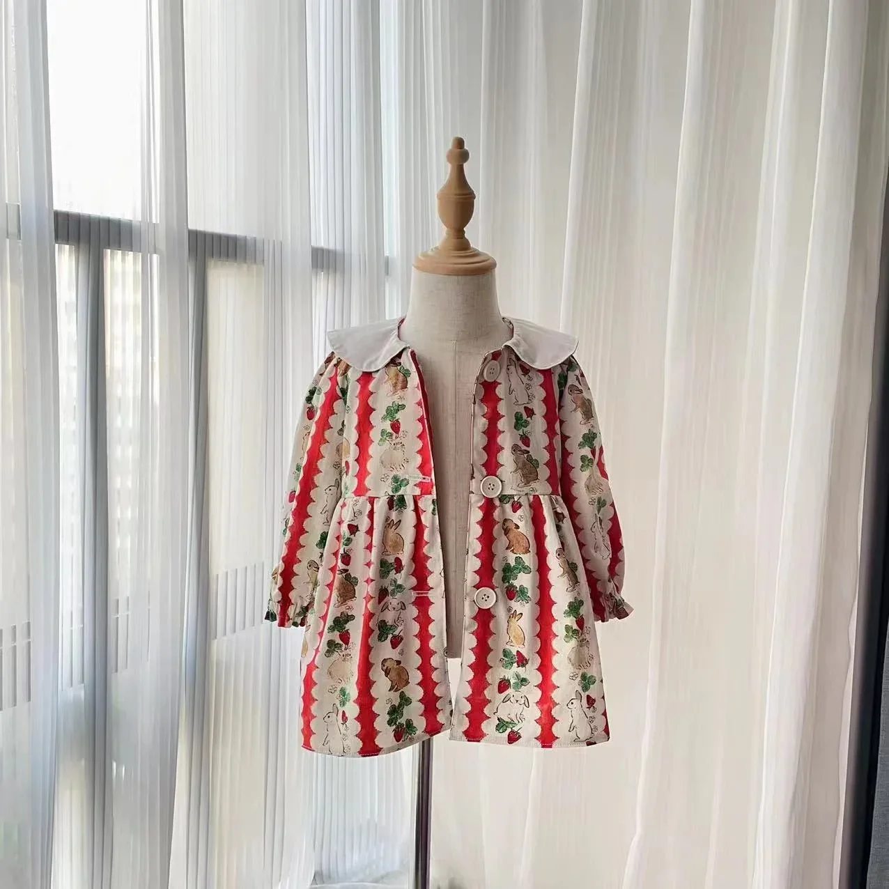 145x50cm Digital Vintage Print Rabbit Cotton Fabric, Making Bag Dress Handmade Diy Cloth