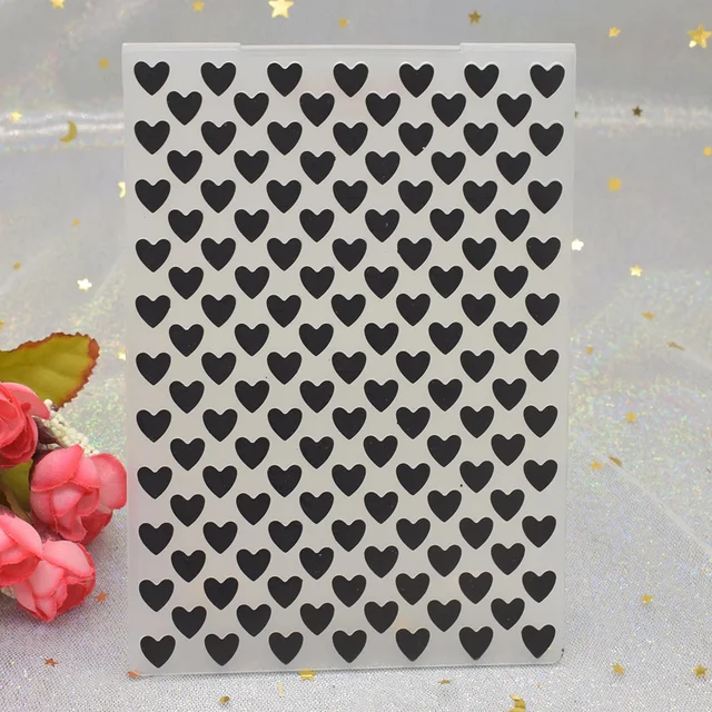 Tłoczenie 3D wzór serca foldery dla majsterkowiczów papier do scrapbookingu tworzenie kartek Craft plastikowy szablon wzornik