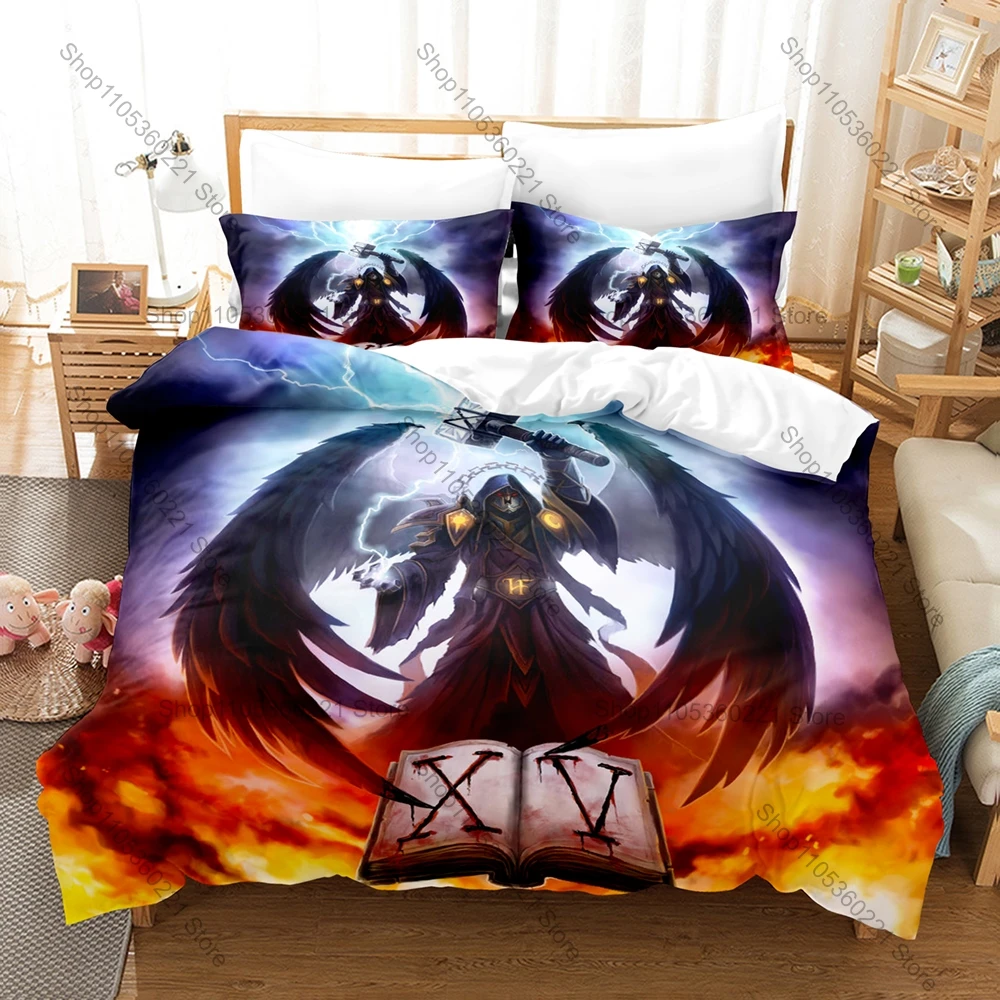 Cool HammerFall Bedding Set Duvet Cover + 2 Pillowcases Swedish Power Metal Hector Knight Hammer Medieval Fantasy Bedroom Decor
