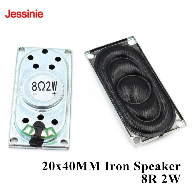 2pcs/lot 2040 8R 2W Notebook Speaker Iron Shell Horn Internal Magnetic Loud Speaker 8 Ohm 2 Watt 20x40MM