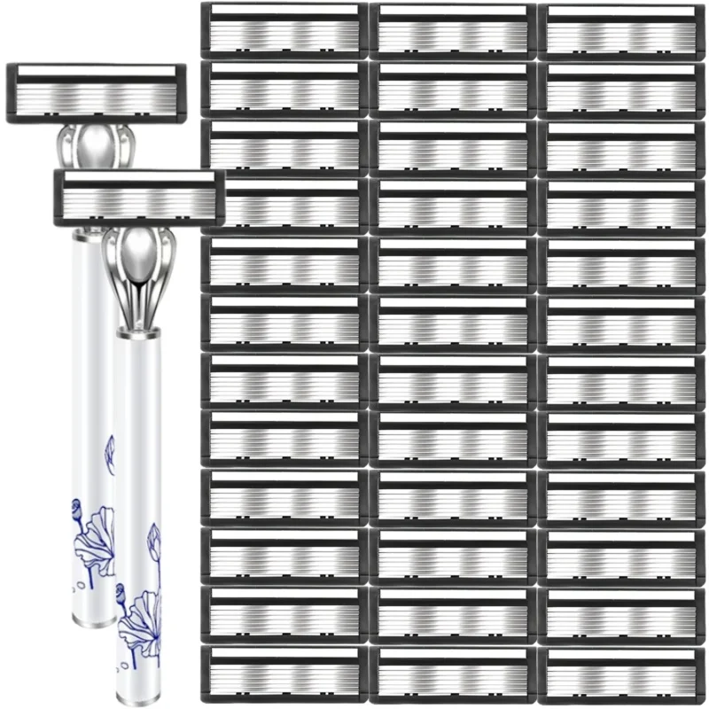 

6-слойная безопасная бритва из нержавеющей стали премиум-класса со сменными лезвиями - гладкое и удобное бритье для мужчин и женщин