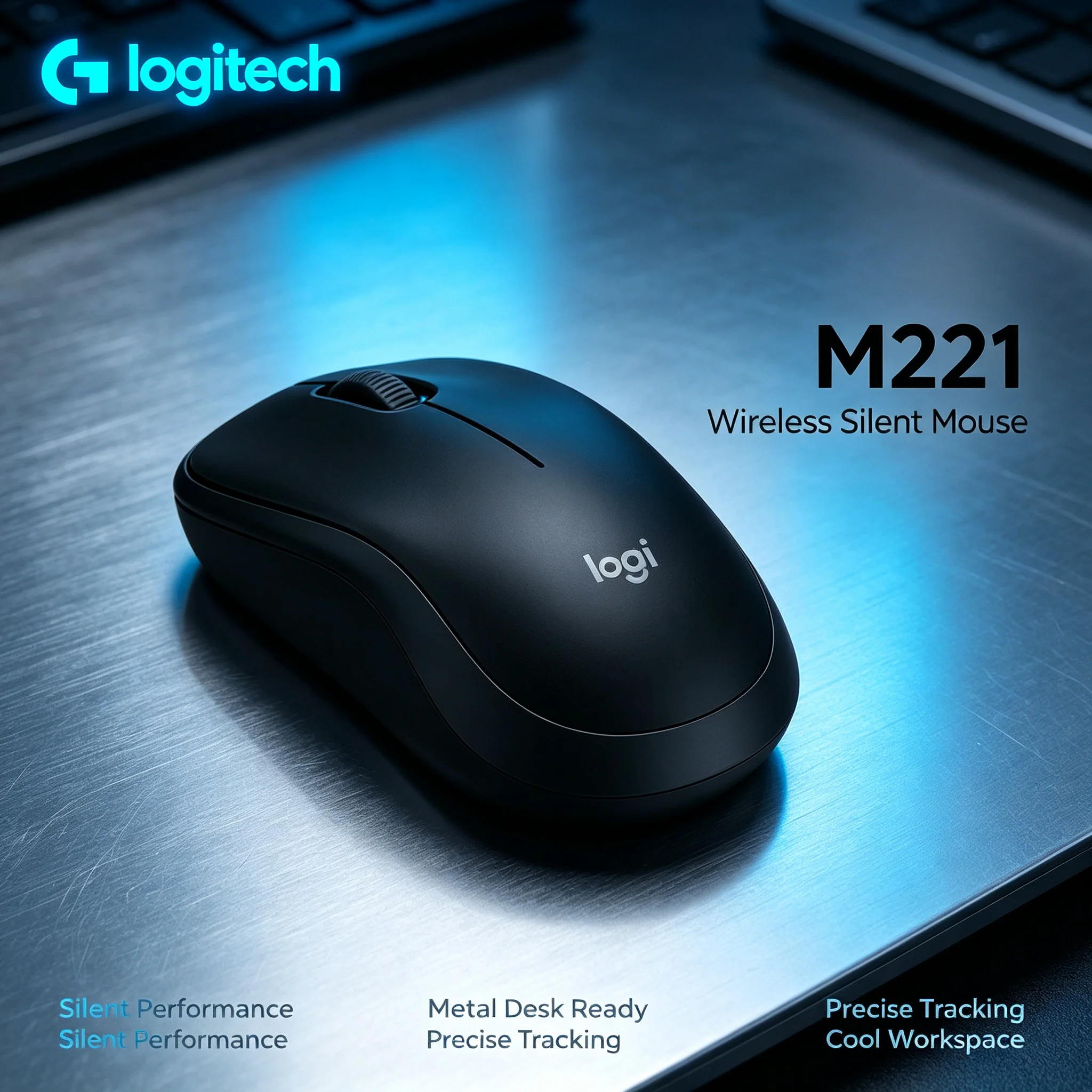 Logitech M221 Wireless Silent‑Click Mouse Simple Installation 2.4G Nano USB Receiver Mice For Mac Windows Laptop PC