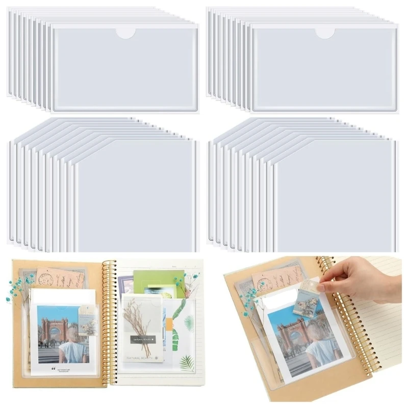 Pack Of 10 Clear Label Holders File Folder Pocket With Adhesive Backing Perfect For Organizing Paper In Work Or Study
