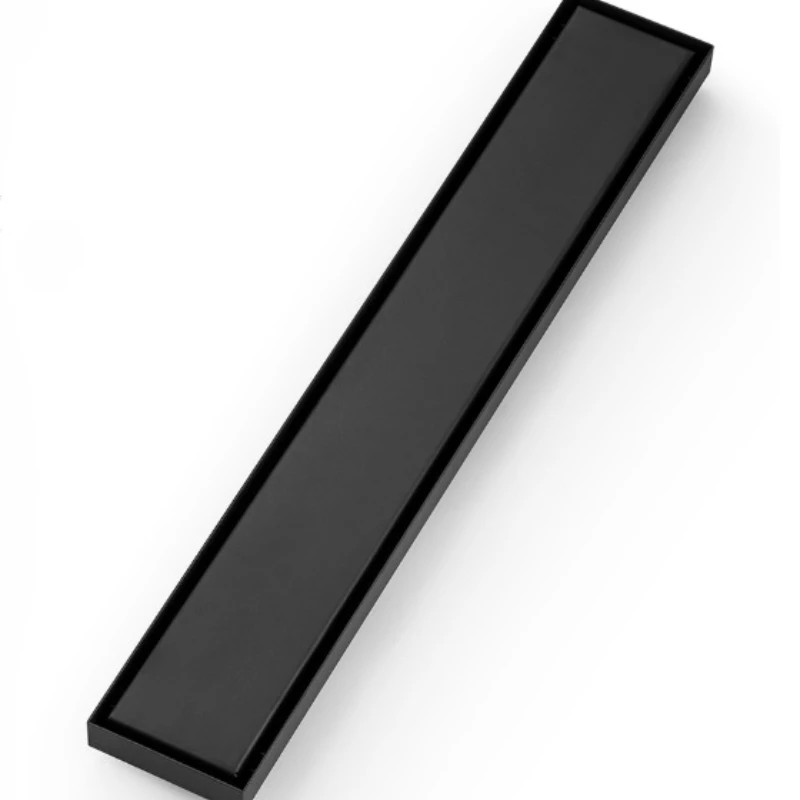 304 stainless steel tile-inlaid rectangular floor drain, bathroom shower room black extended deodorant floor drain