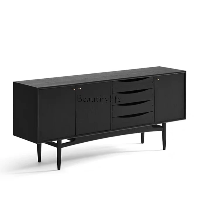 

*Premium light luxury side cabinet Nordic solid wood kitchen locker