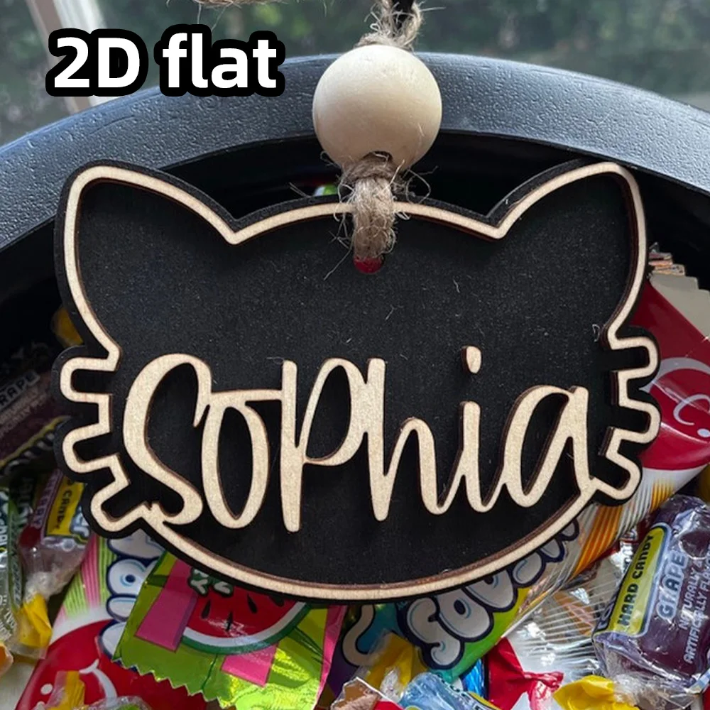 Halloween Boo Bag Tag | Black Cat | Wood | Personalized | Name Tags | Gift tags | Custom | Wooden Name | Boy | Girl | Fall