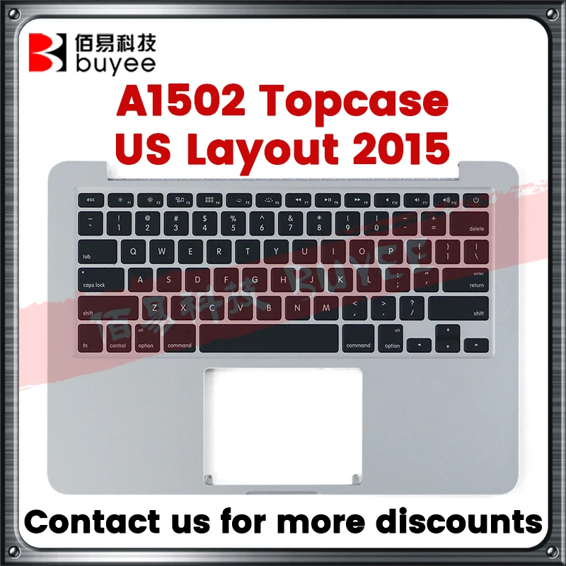

Original 95New A1502 Topcase For Macbook Pro Retina 13'' A1502 Palm Rest US Keyboard with Backlight 2015 Laptop Replacement