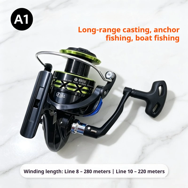 Large Capacity Metal Spool Spinning Reel Smooth Retrieve Powerful Drag Freshwater Saltwater Big Game Surf Fishing Tackle 700g