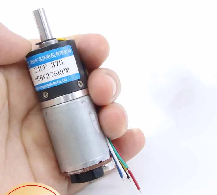 Planetary Gear DC Gear Motor 12V 24V 6V 24mm 370 with Encoder Speed Measuring Code Disc Small Motor 4/6mm Shaft Electric Motor
