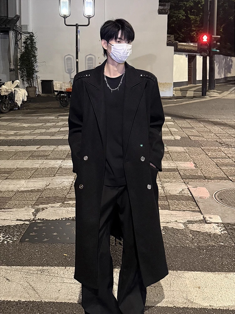 

Мужское шерстяное пальто Bla длиной до плеч, двухрядная пуговица, повседневная осенне-зимняя модная верхняя одежда, стильный прямой подол