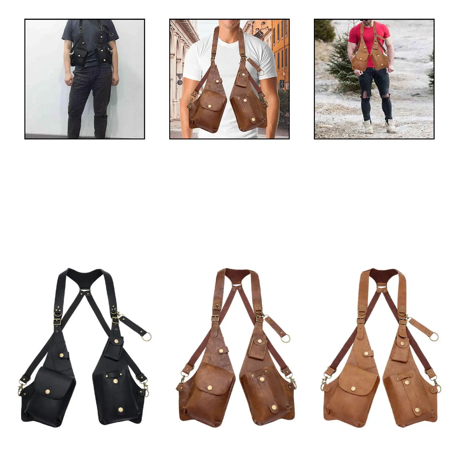 

Underarm Shoulder Bag Vest Storage Pocket for Travel Steampunk