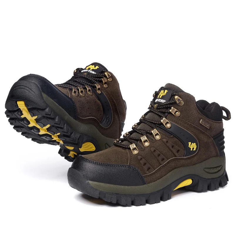 HIKEUP-Botas de caminhada acolchoadas altas para homens e mulheres, sapatos de algodão ao ar livre, botas de neve antiderrapantes, botas de trekking