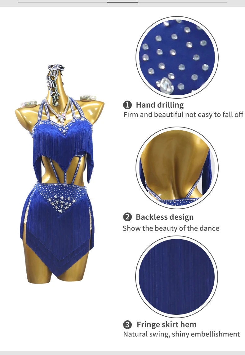 2026 Latein-Praxiskleidung Tanzkleid Aufführungskleidung Fransenrock Damenanzug Mädchen Sport Bühne Samba Ballsaal Party Kostüme – Detail 6