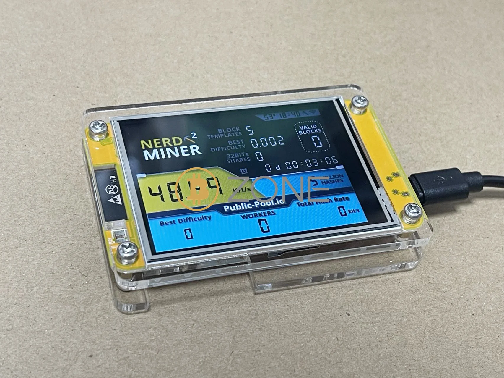 NerdMiner V2 ESP32-2432S028R Hashrate 49K/S 2.8 Inch Smart Display Crypto Solo Lottery Nerd Miner Bitcoin Miner