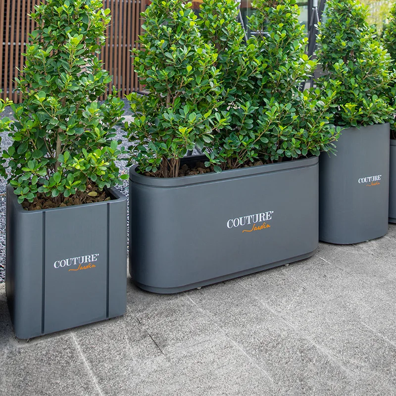 Outdoor stainless steel flower box combination rectangular courtyard flower pool square sales department planting box fence