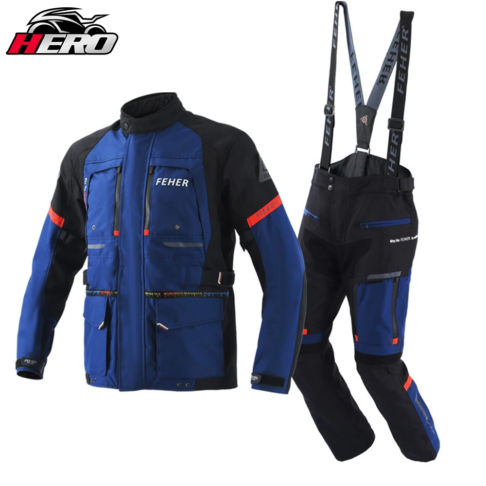 Motorcycle Jacket Pant Suit Waterproof Motorbike Jackets Motocross Riding Clothing Removable Inner Lining And Waterproof Lining