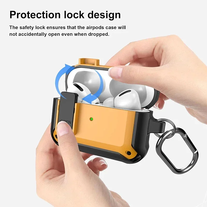 Custodia per Airpods Pro custodia Cover con serratura custodia protettiva compatibile per Airpods Pro 2a 1a generazione per Air Pods Pro 2 Case