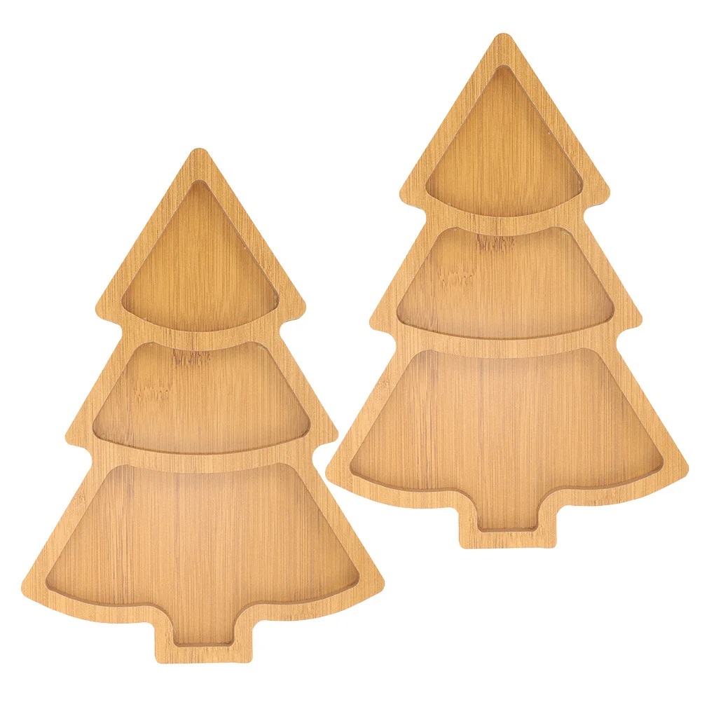 

2Pcs Christmas Tree Shaped Fruit Plate Versatile Usage for Home Restaurants Fast Food Outlets Festive Occasions