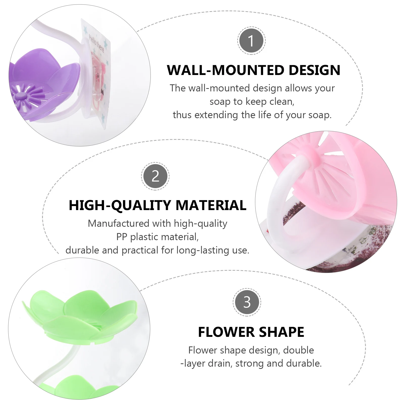 

Wall Mounted Suction Cup Soap Box Bathroom Multifunction Drainer Cartoon PP Plastic Practical Shower Kitchen Storage