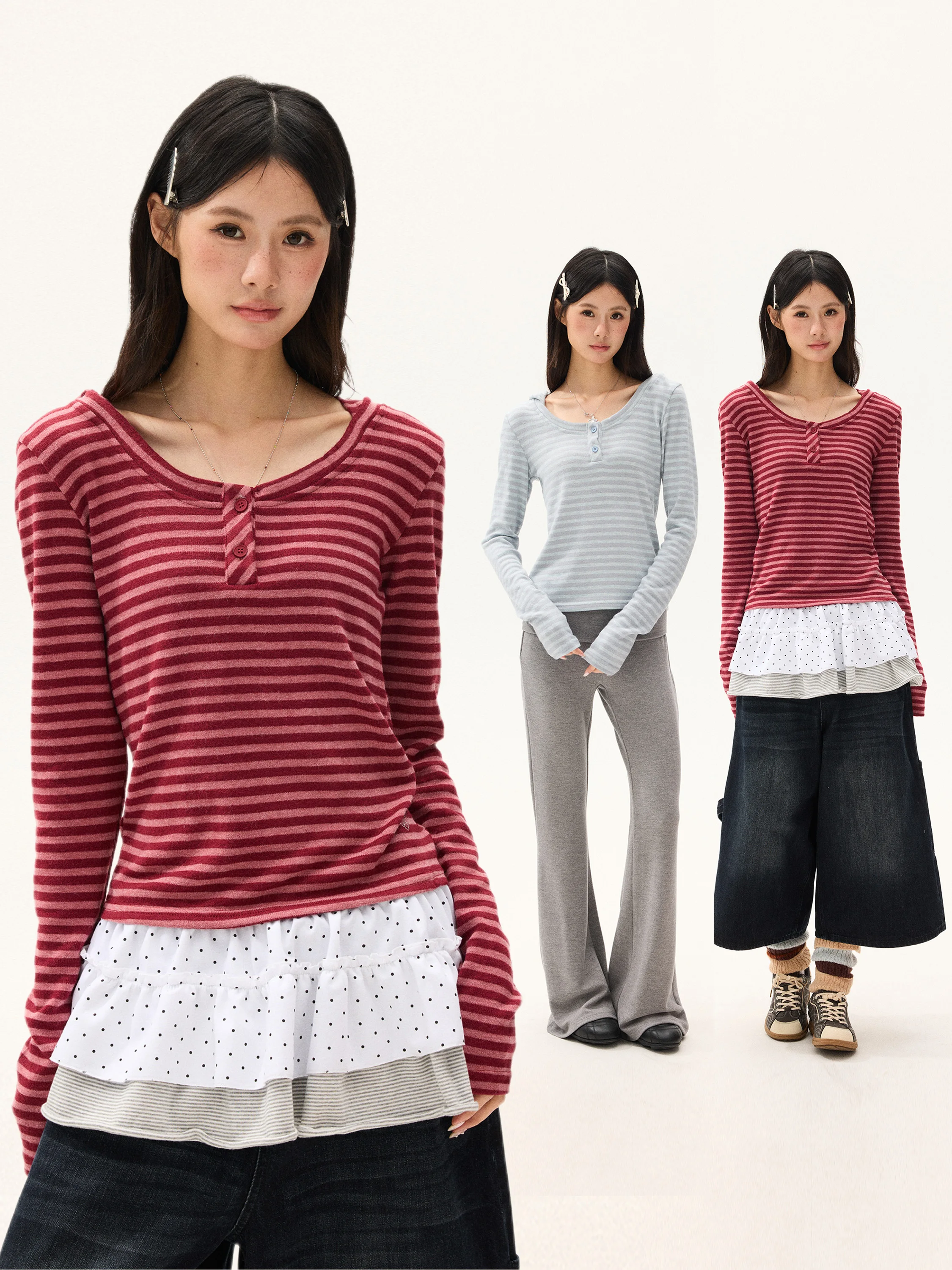 

American Sle Long Sve Hoodie T-irt Women's Heart Pattern Lazy ort Top Free Sonata Rhinestone Striped Casual Top