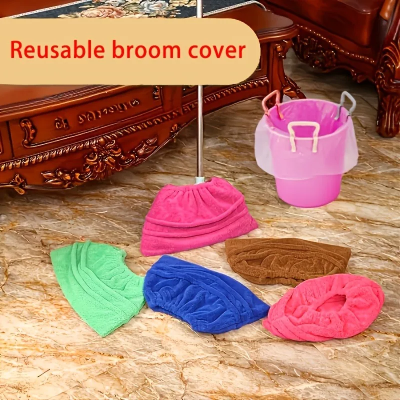 2pcs Mophead Covers,Highly Absorbent Replacement Cloth,Wet And Dry Dual-Use,Protective Cover And Cleaning Towel,Non-Slip Design