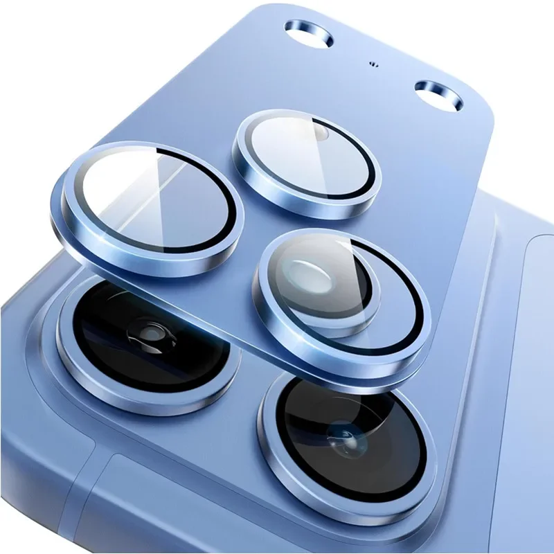 Glacier Blue Metal Glass Camera Lens Protector For IPhone 18 Pro Max 17 16 15 Pro Max 14 15 Plus 17 Air Lens Cover Accessories