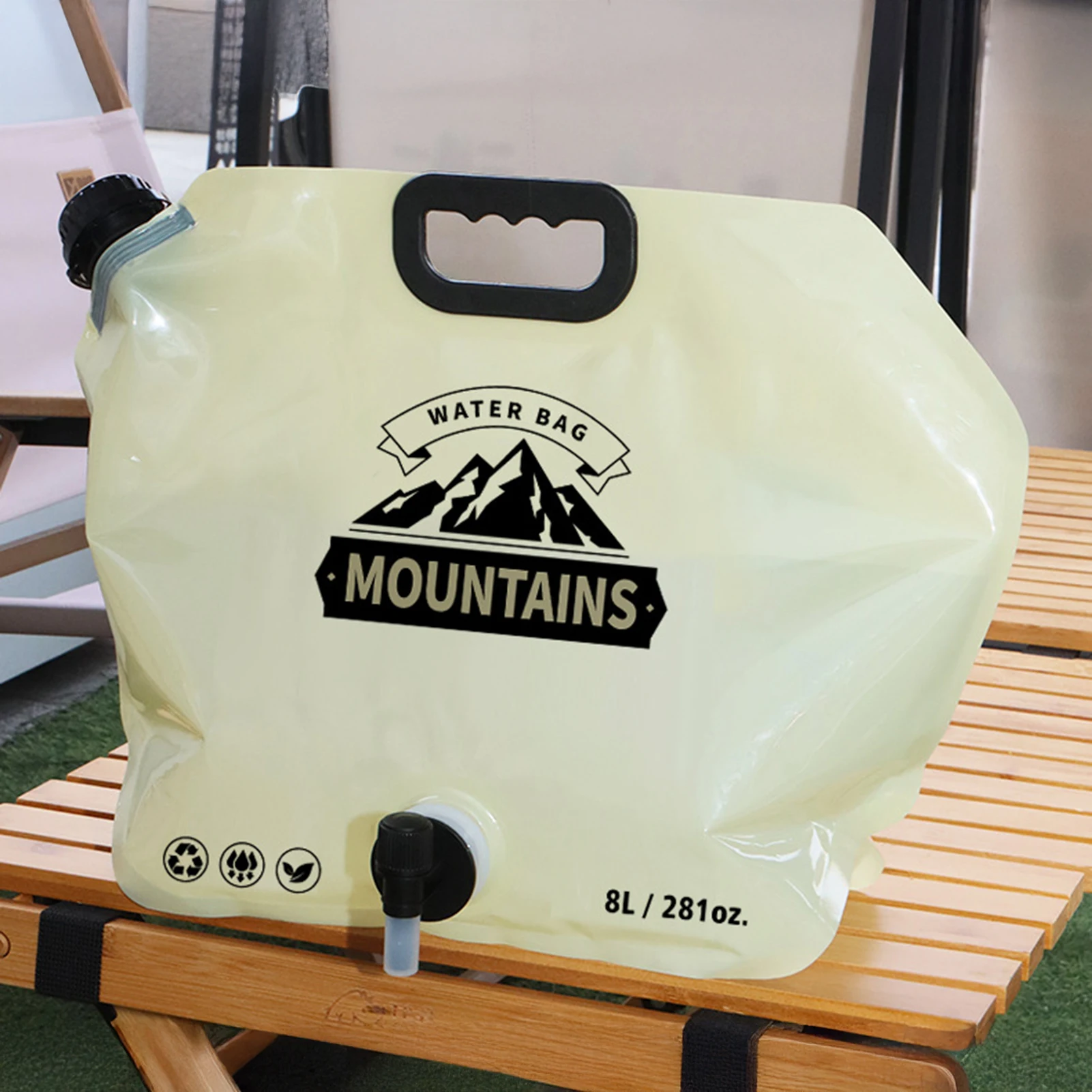 Saco de água dobrável portátil 8l tanque de água de grande capacidade para acampamento piquenique engrossado saco de água macia com torneira recipiente de água