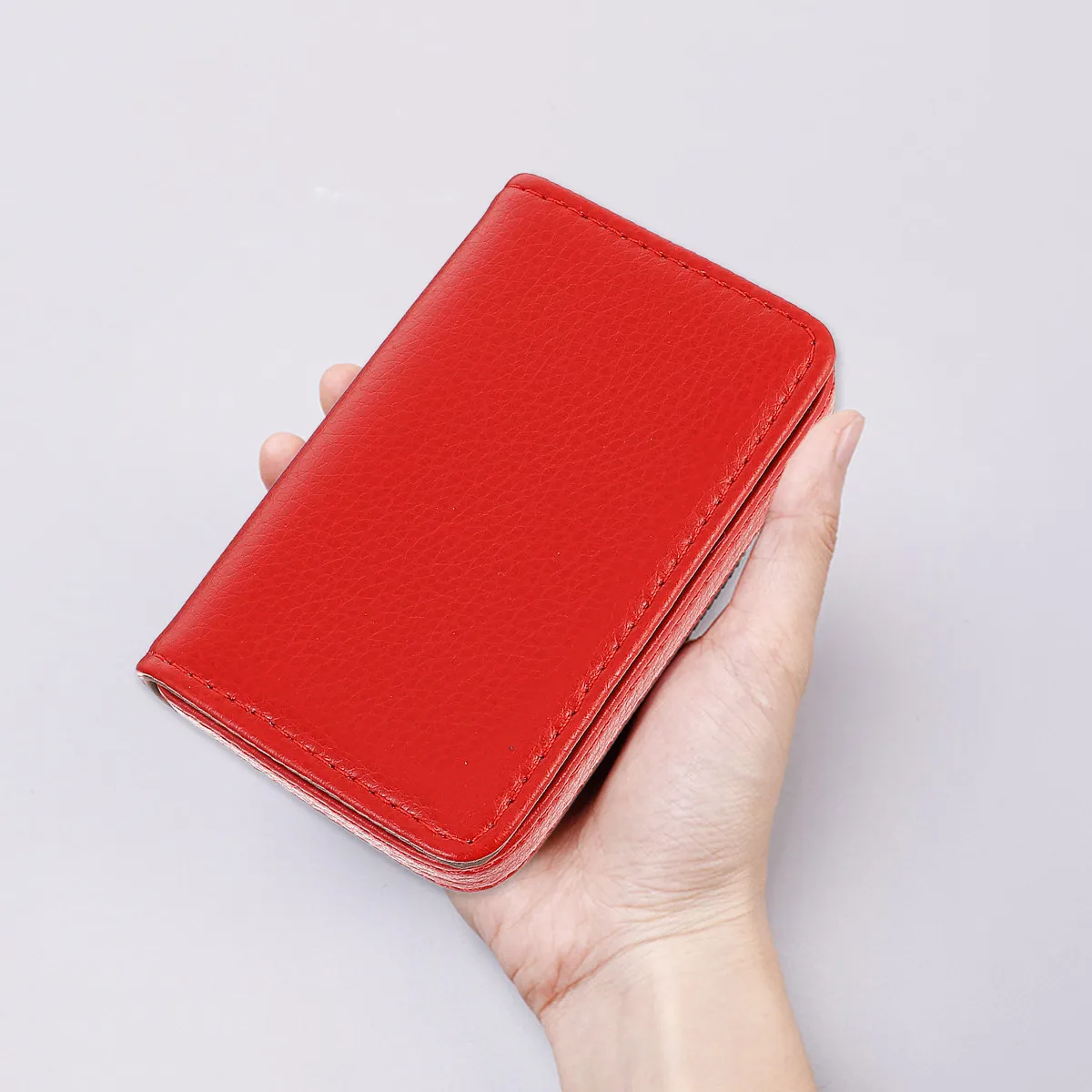 PU Leather Business Card Holder Slim Portable Credit ID Card Case with Magnetic Closure for Office Gifts