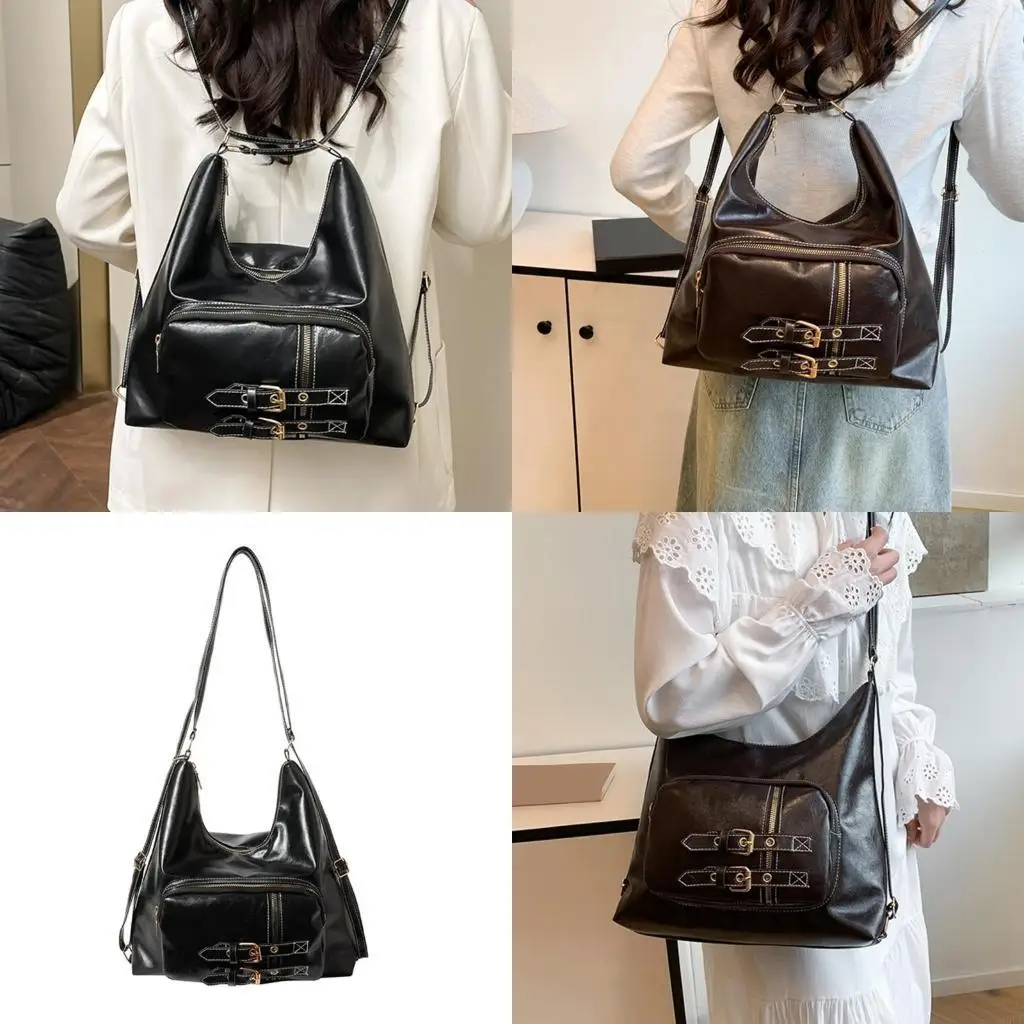 

Soft PU Leather Crossbody Bag for Women Stylish Shoulder Purse School Backpack