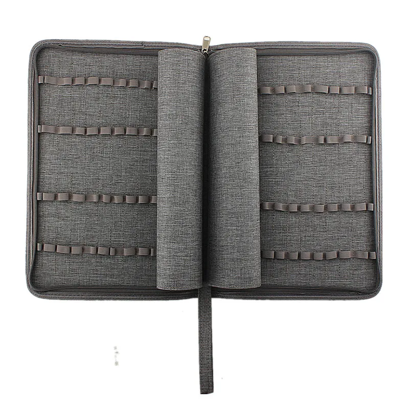 12 Slots PU Leather / 48 Slots Fountain Pen Case Canvas Pen Holder Display Pouch Bag Waterproof for Pens Collection