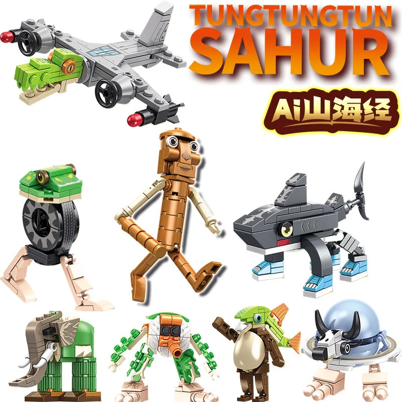 Italian Brainrot Blocks Building Blocks Tung Sahur Trararello Talla Model Splicing Building Figures Educational Toys 8 Types