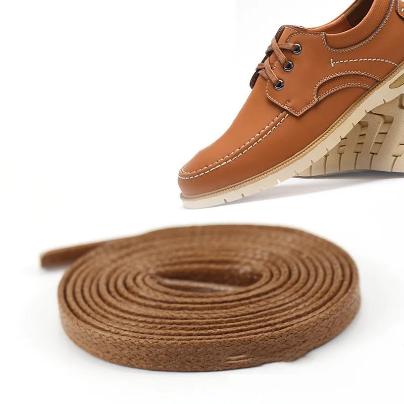 1 زوج أربطة الحذاء المسطحة مشمع الجلود مقاوم للماء رباط الحذاء غير رسمي الاطفال النساء الرجال التمهيد في الهواء الطلق أربطة أحذية إكسسوارات أحذية